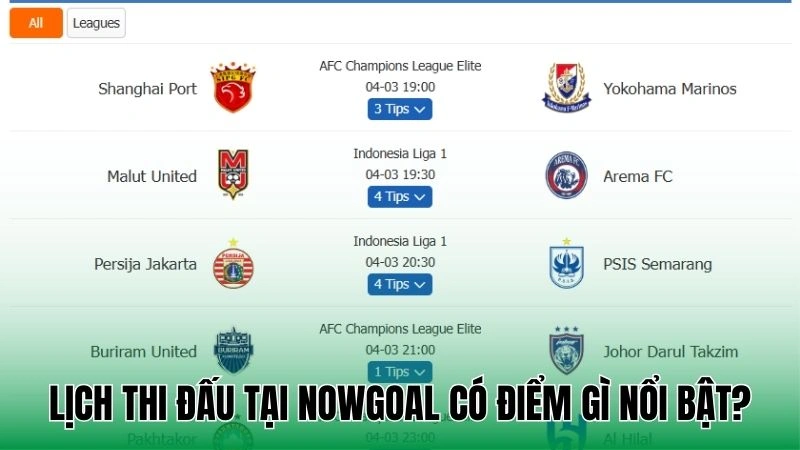 Lịch thi đấu 1 Lịch thi đấu tại Nowgoal có điểm gì nổi bật?